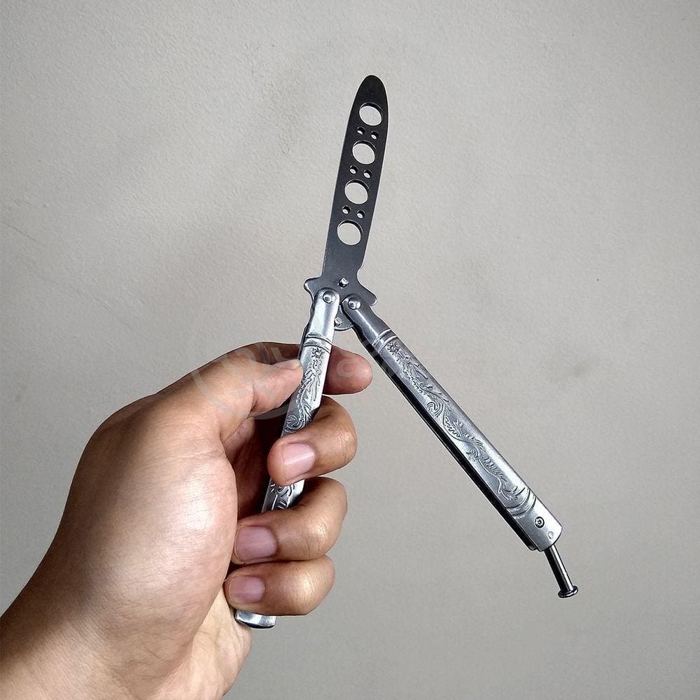 Knife Silver Butterfly Prata Borboleta Dobrável Inox