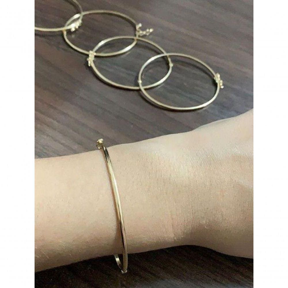 Bracelete Liso Em Banho De Ouro F. 13.6