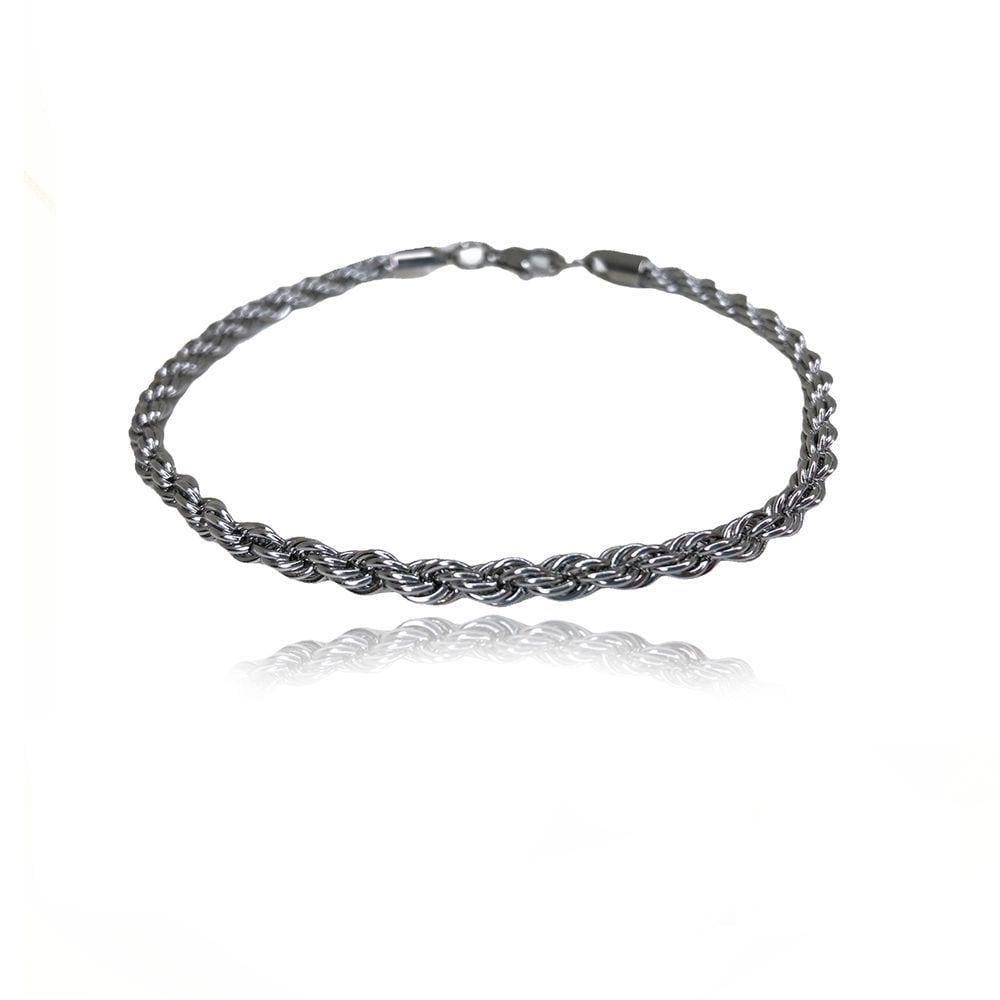 Pulseira Trançado Trabalhada Em Aço Inoxidavel
