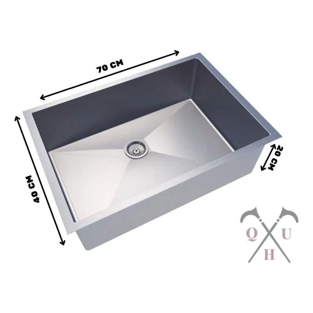 Conjunto Duas Peças Cuba + Ralo Aço Escovado Inox Resistente