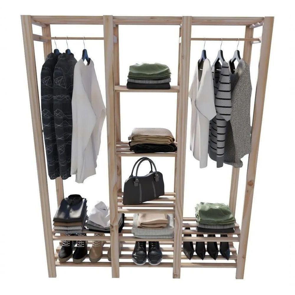 Prateleira Dupla Arara Closet Cabideiro