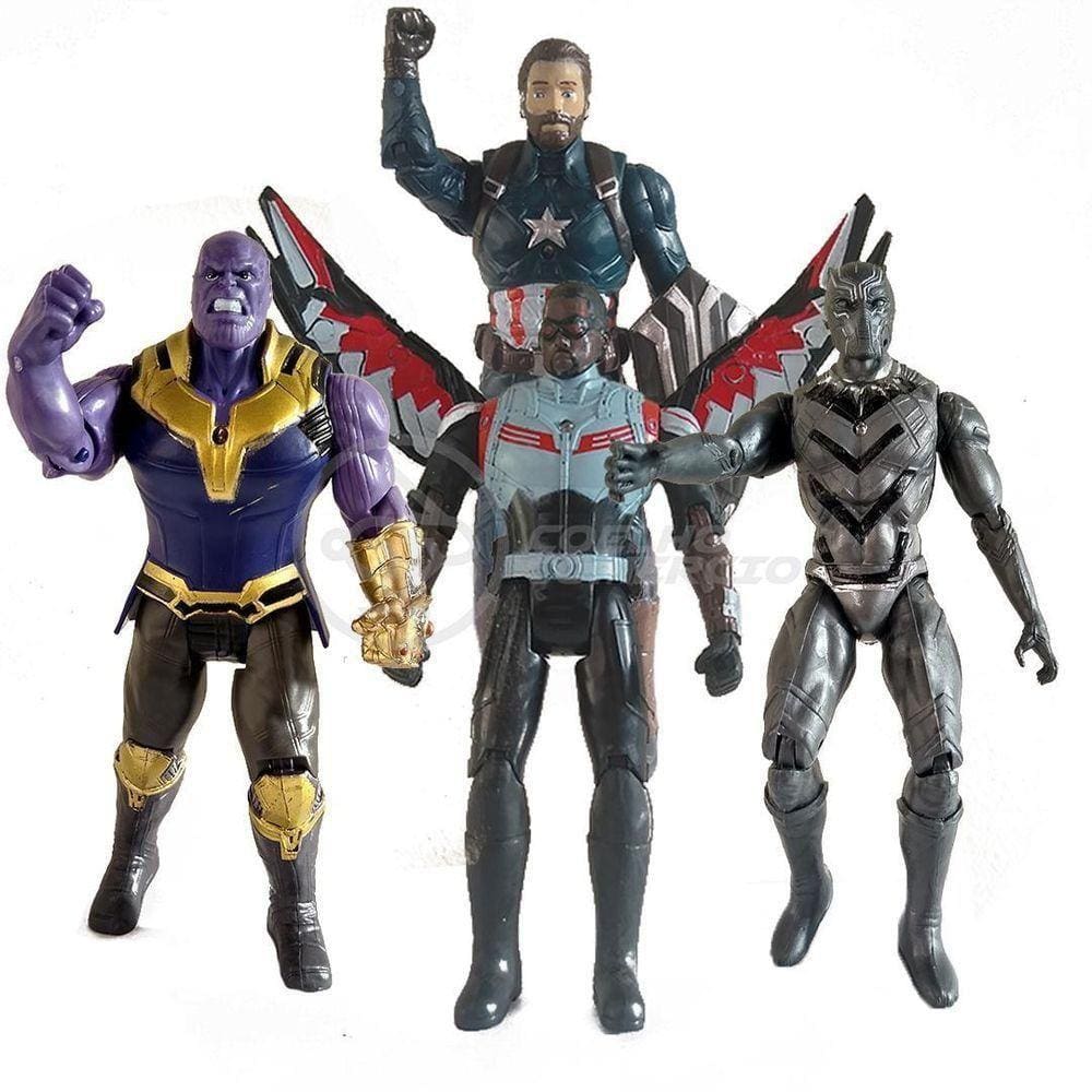 Bonecos 17Cm Capitão America Thanos Falcão Pantera Negra