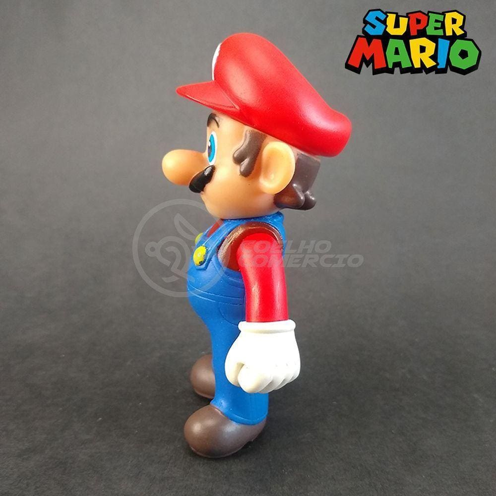 Kit Boneco Colecionável Mario Articulado 12Cm + Caneca 350Ml