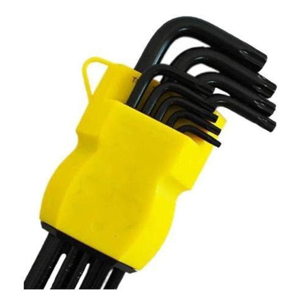 Jogo De Chave Torx T10 A T50 9 Peças Curto Aço Carbono Titanium 04517