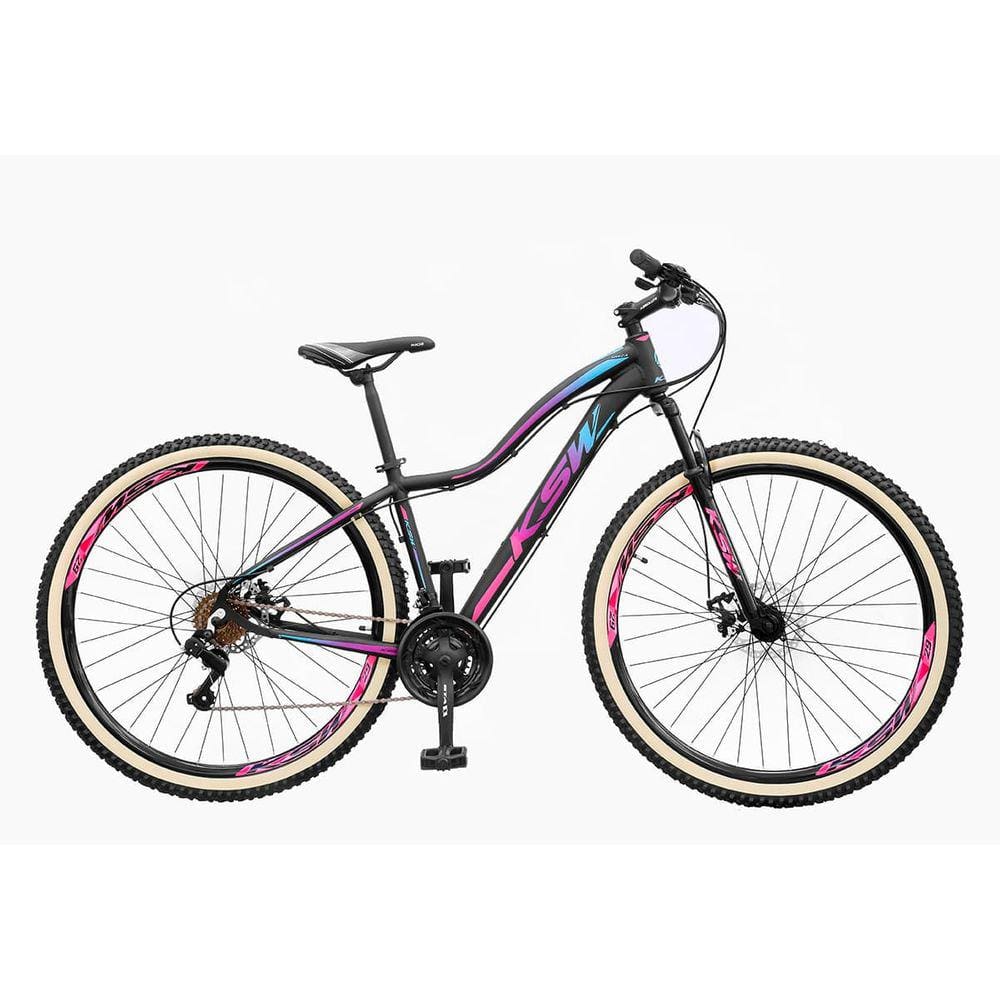 Bike MTB 29 Feminina KSW MWZA 27V Freio Hidráulico K7 Trava