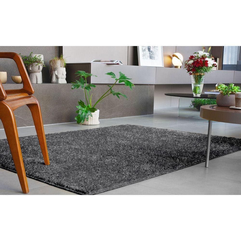 Tapete Antiderrapante Silky Light 1,00x 1,50 Preto/cinza