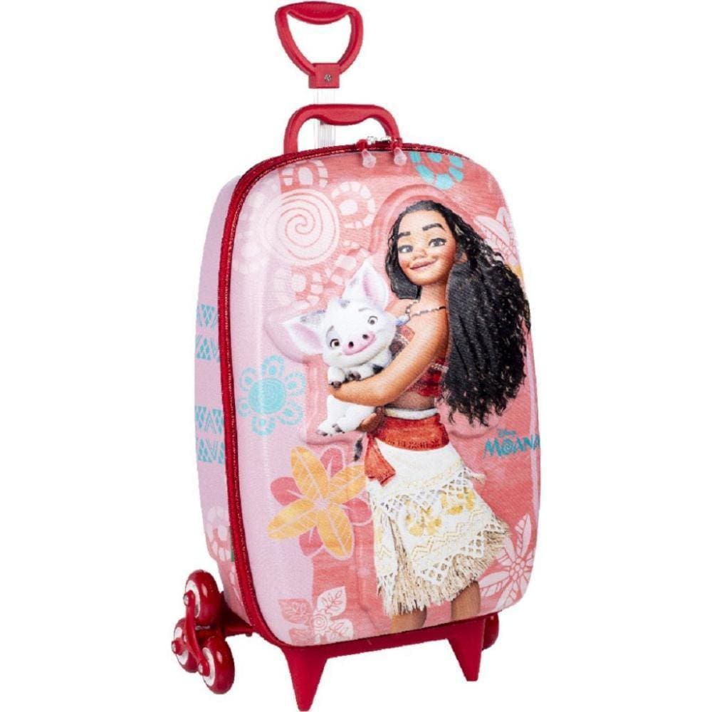 Mochila Infantil Princesa Moana Disney Rodinha Tripla Maxtoy