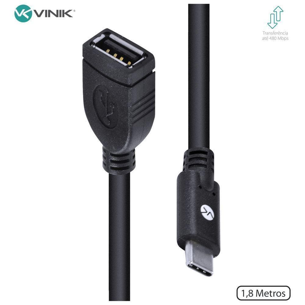Cabo Usb Tipo C X Extensor Usb A Fêmea 2.0 1.8 Metros - C20U