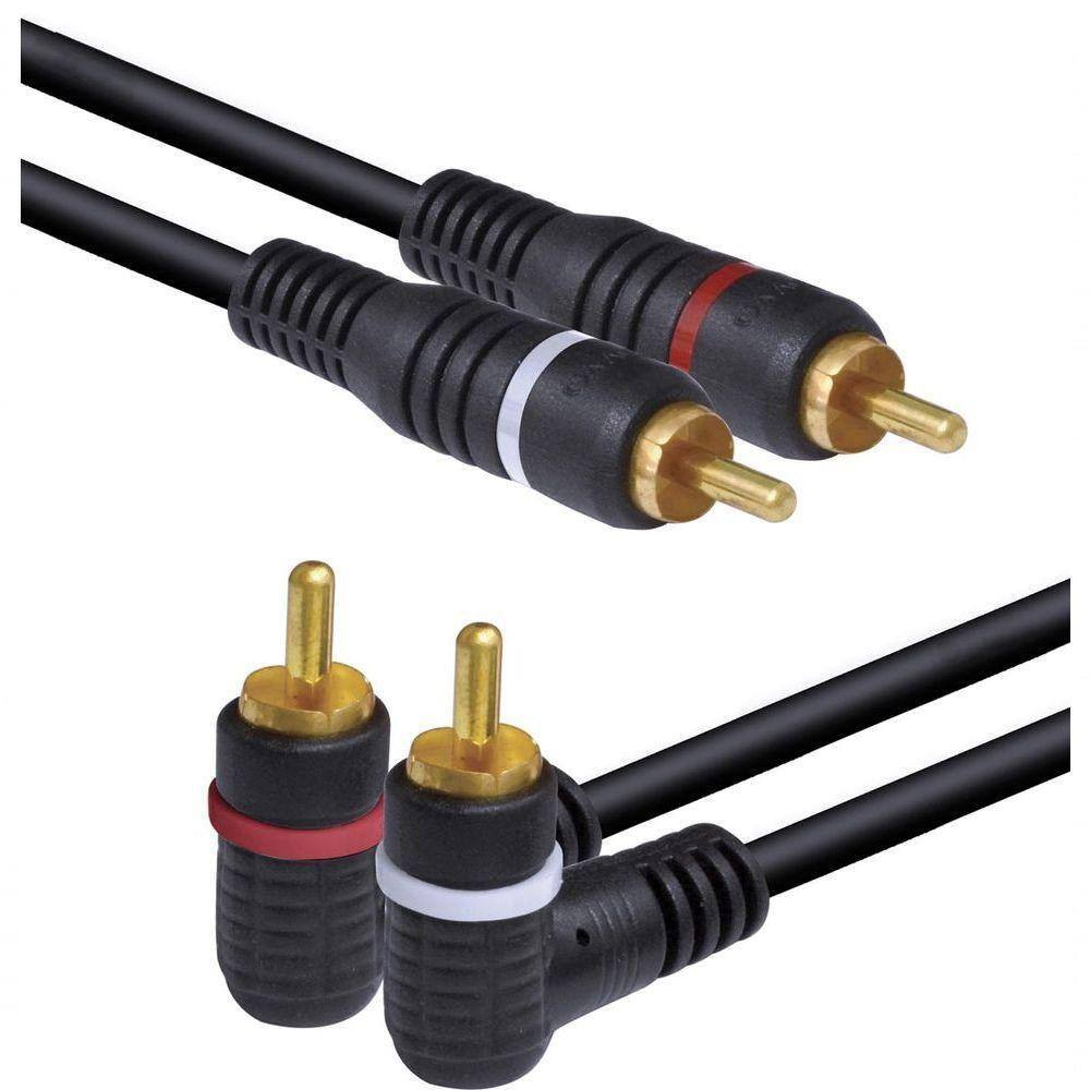 Cabo 2 Rca X 2 Rca 90º Uso Áudio Profissional 5 Metros - L22