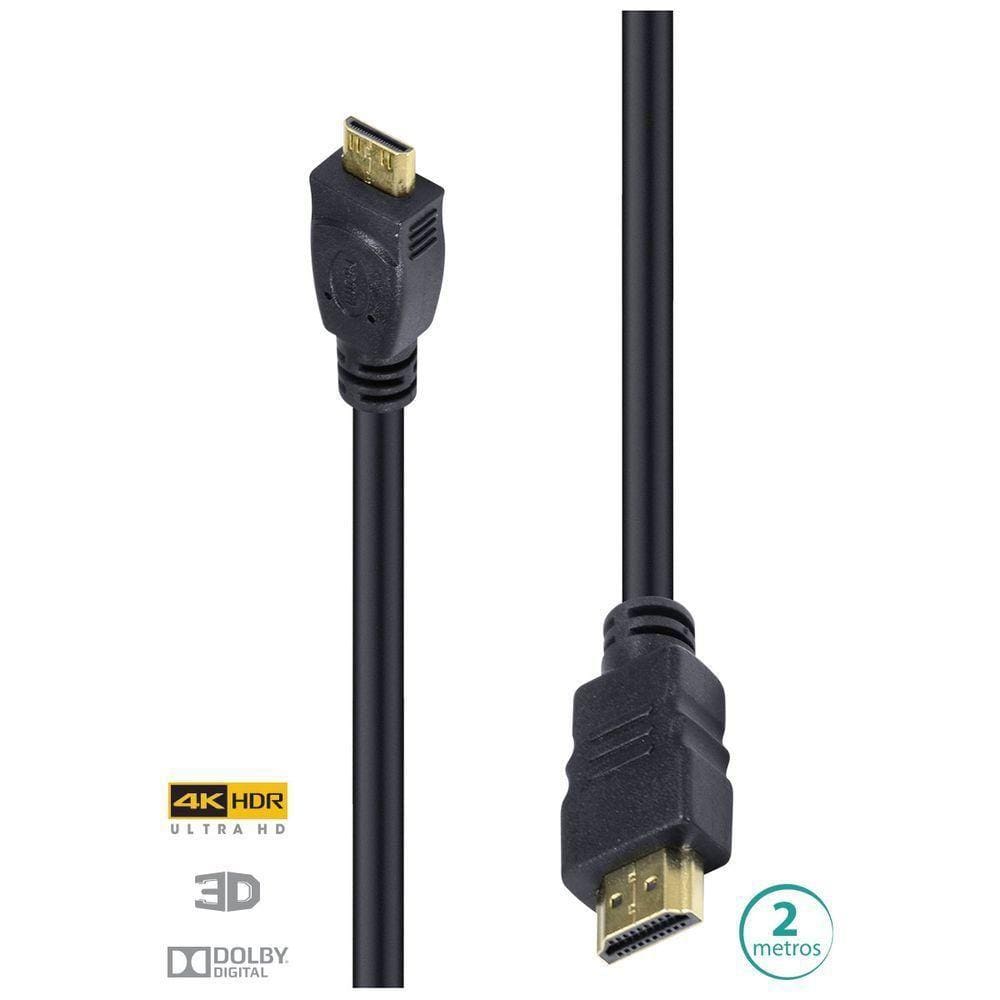 Cabo Hdmi 2.0 Para Mini Hdmi 4K Ultra Hd 3D Conexão Ethernet