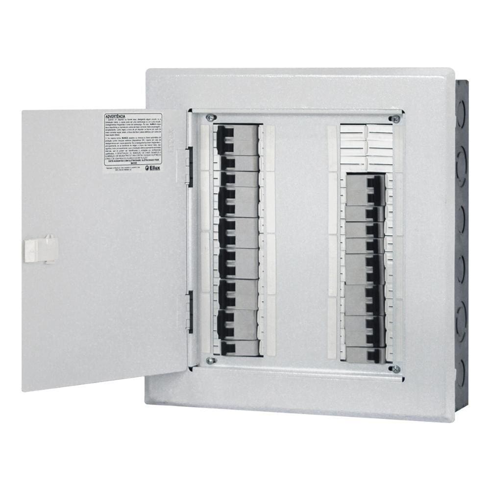 Quadro dist compacto trifásico 80a 27disj din embutir+geral
