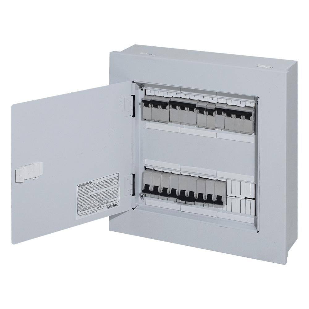 Quadro dist compacto trifásico 80a 21disj din sobrepor+geral