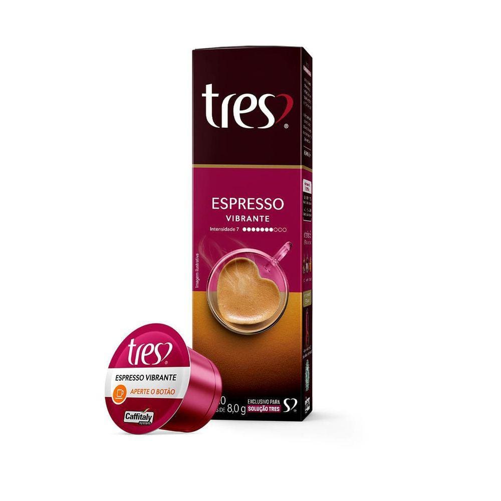 Cápsula Café Expresso Três Corações Espresso Vibrante Cx10Un