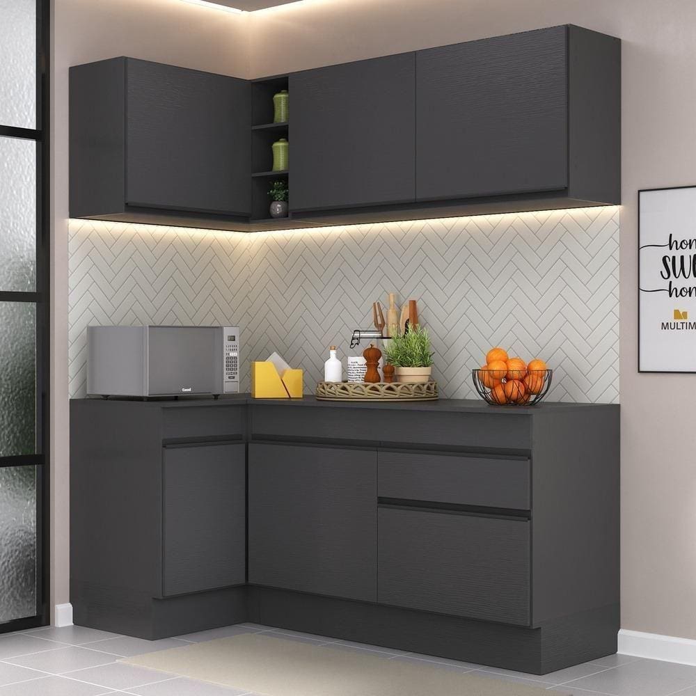Armário De Cozinha Compacta De Canto Mp2092.895 Preto