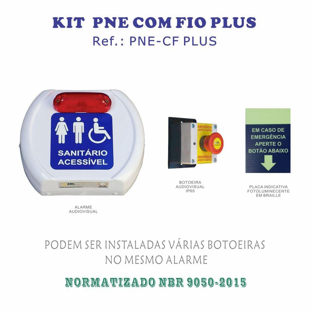 Alarme Banheiro Para Deficiente - Com Fio Plus (nbr 9050)