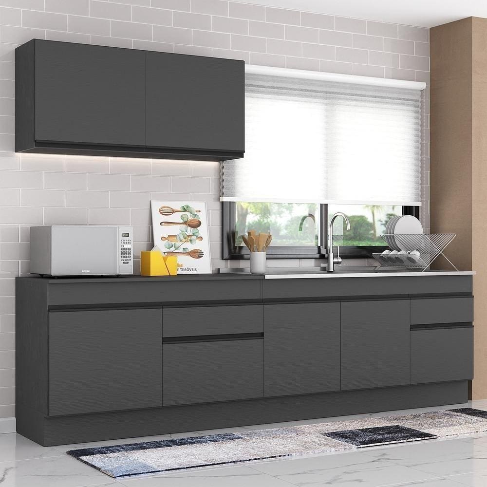 Armário De Cozinha Compacta Com Rodapé Mp2111.895 Preto