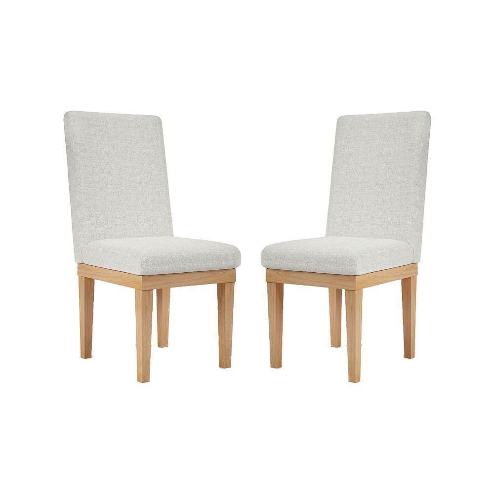 Kit 2 Cadeiras De Jantar Estofada Luxo P Mesa Bege