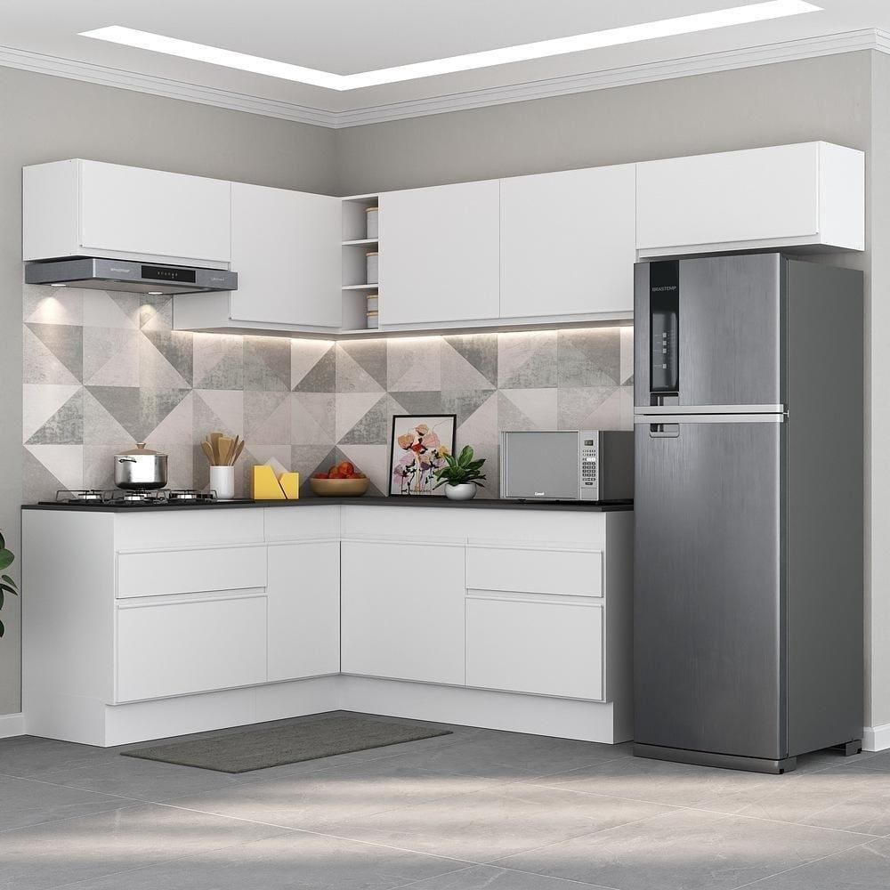 Armário De Cozinha Completa De Canto Mp2104.891 Branco