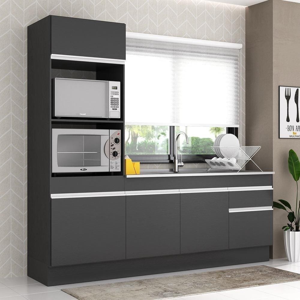 Armário De Cozinha Compacta Mp2113.898 Preto/branco