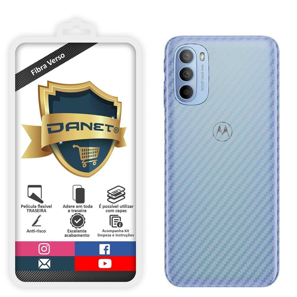 Película De Gel Traseira Fibra Carbono Compatível Moto G31
