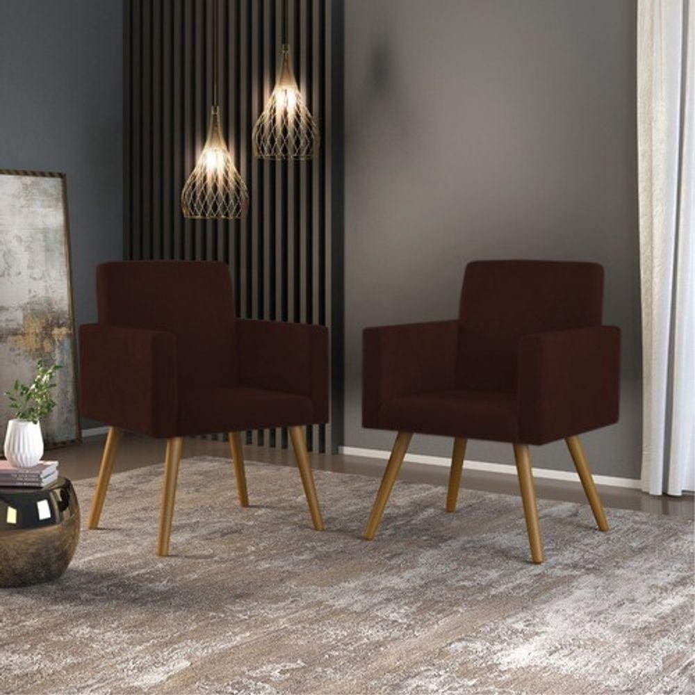 Kit 02 Poltrona Star Ina Confortavel Theo Chocolate