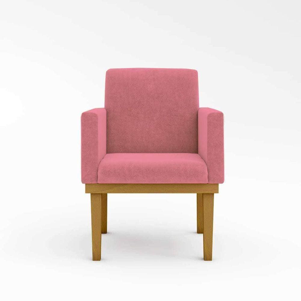Cadeira Recepção Reforçada Poltrona Escritório rosa