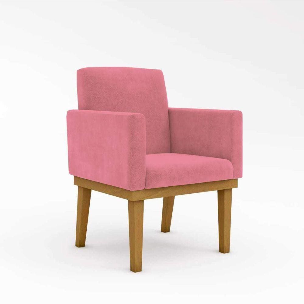 Cadeira Escritório Recepção Poltrona Reforçada rosa