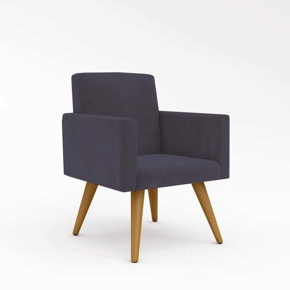 Poltrona Decorativa Cadeira Escritório cinza