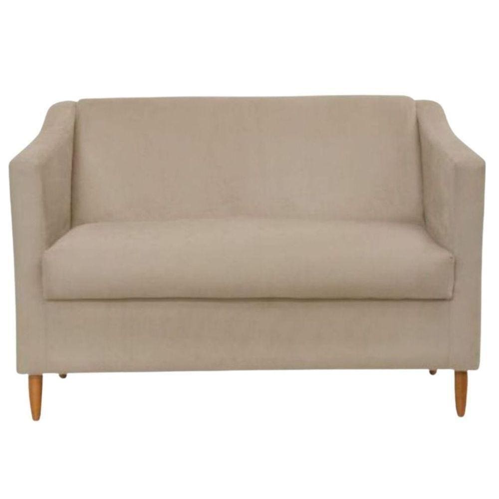 Namoradeira Sofá 2 Lugares Tila Suede Bege