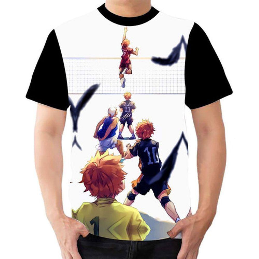 Camiseta Anime Haikyuu Volei T-Shirt Anime Vôlei - Preto