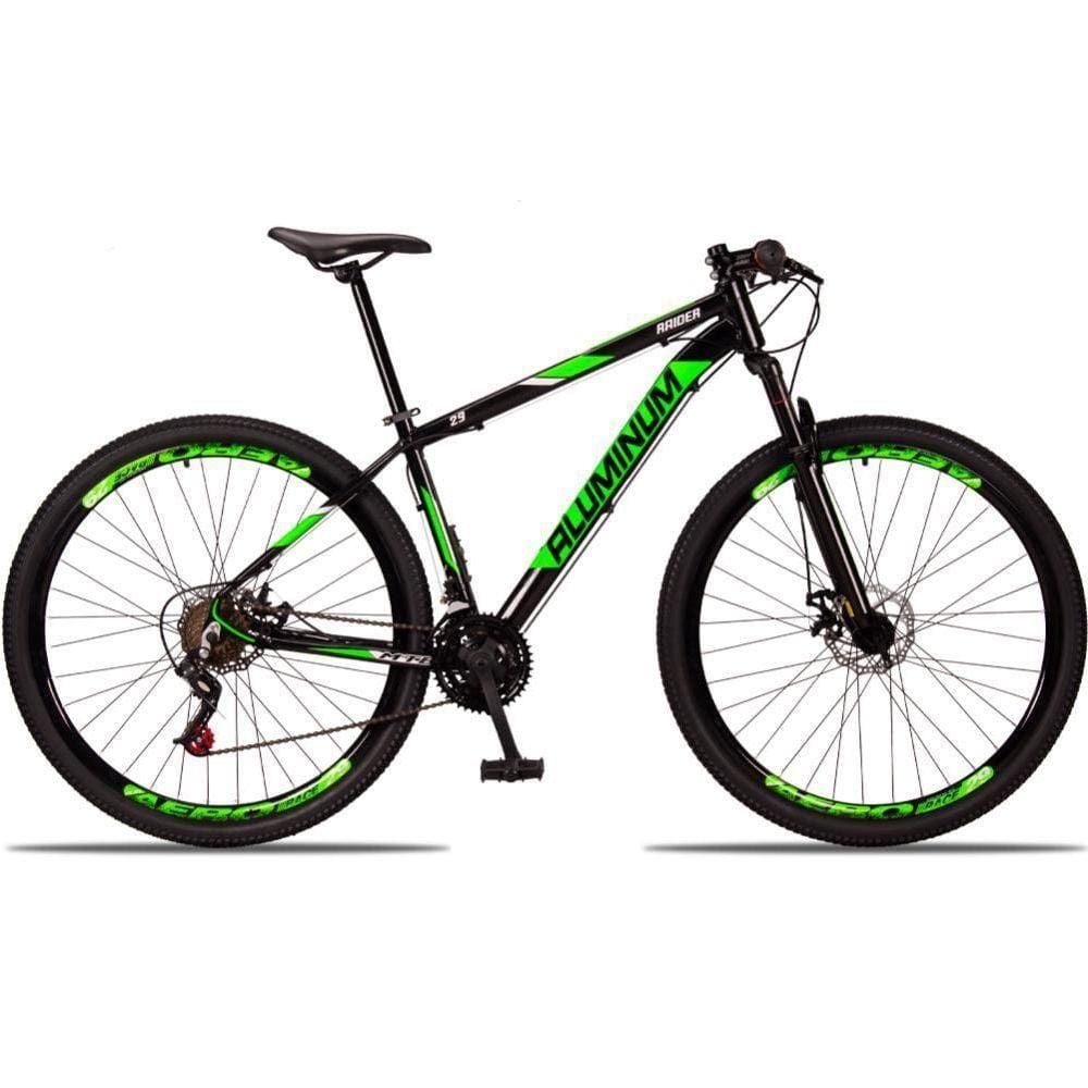 Bicicleta 29 Aluminum Raider Preto+verde