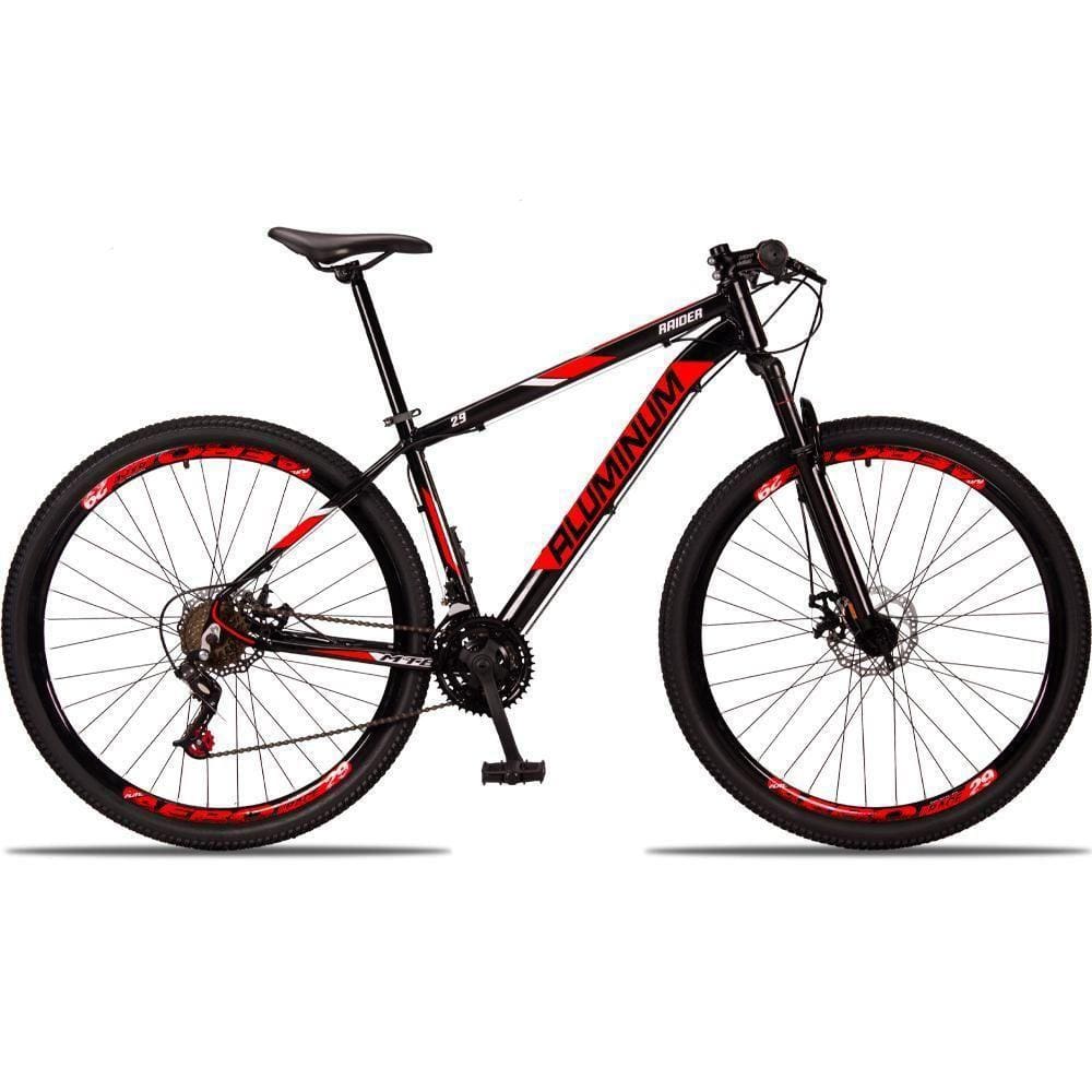 Bicicleta 29 Aluminum Raider Preto+vermelho