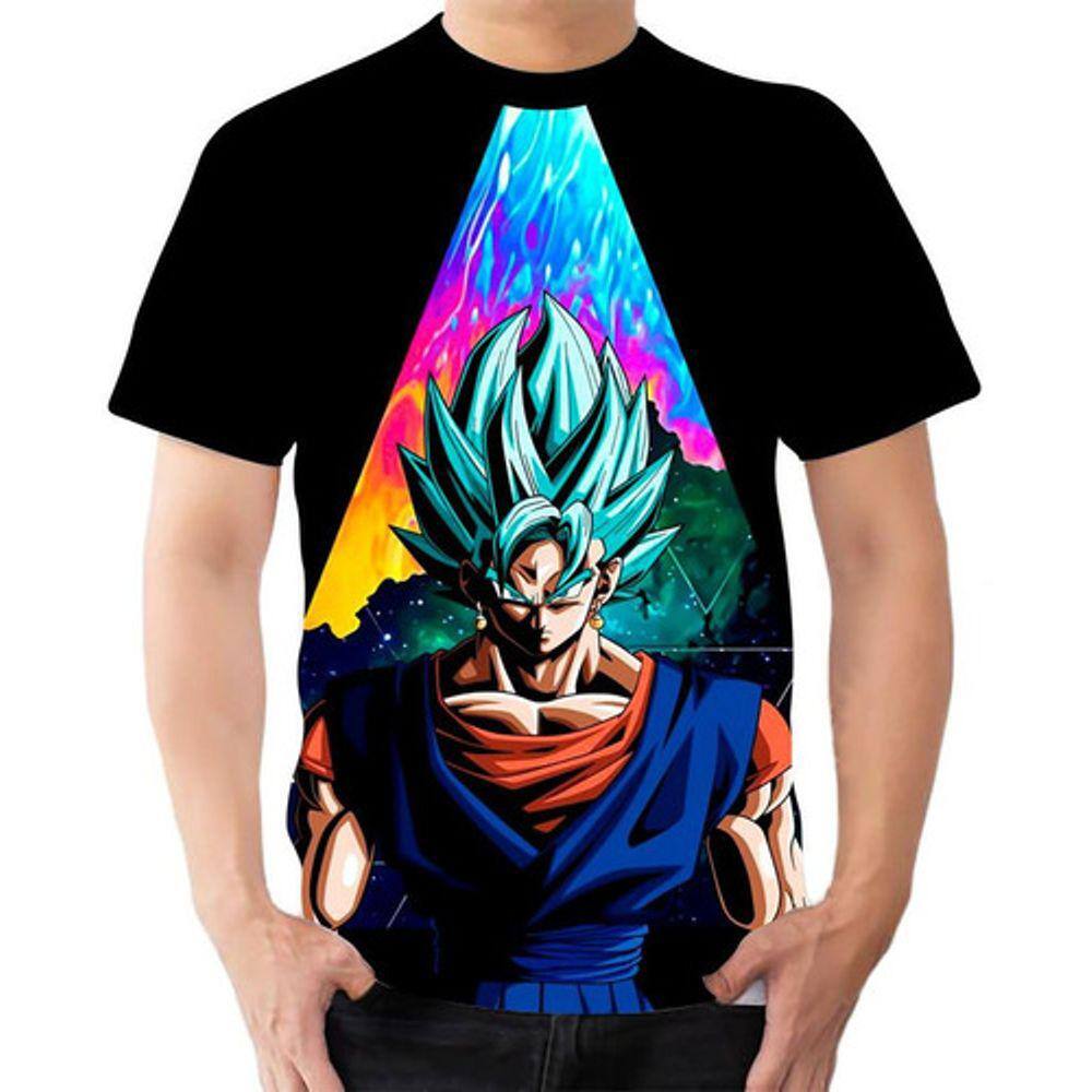 Camisa Camiseta Goku Super Saiyan Rose Blue Dragon Ball