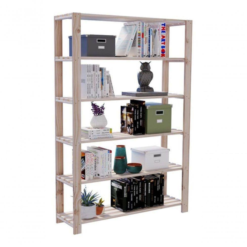Estante Organizadora 6 Andares Livreiro Madeira Pinus