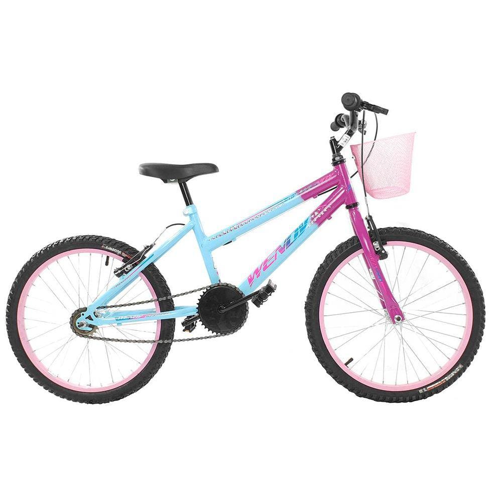 Bicicleta Feminina Infantil Passeio Aro 20 Wendy Com Cesta