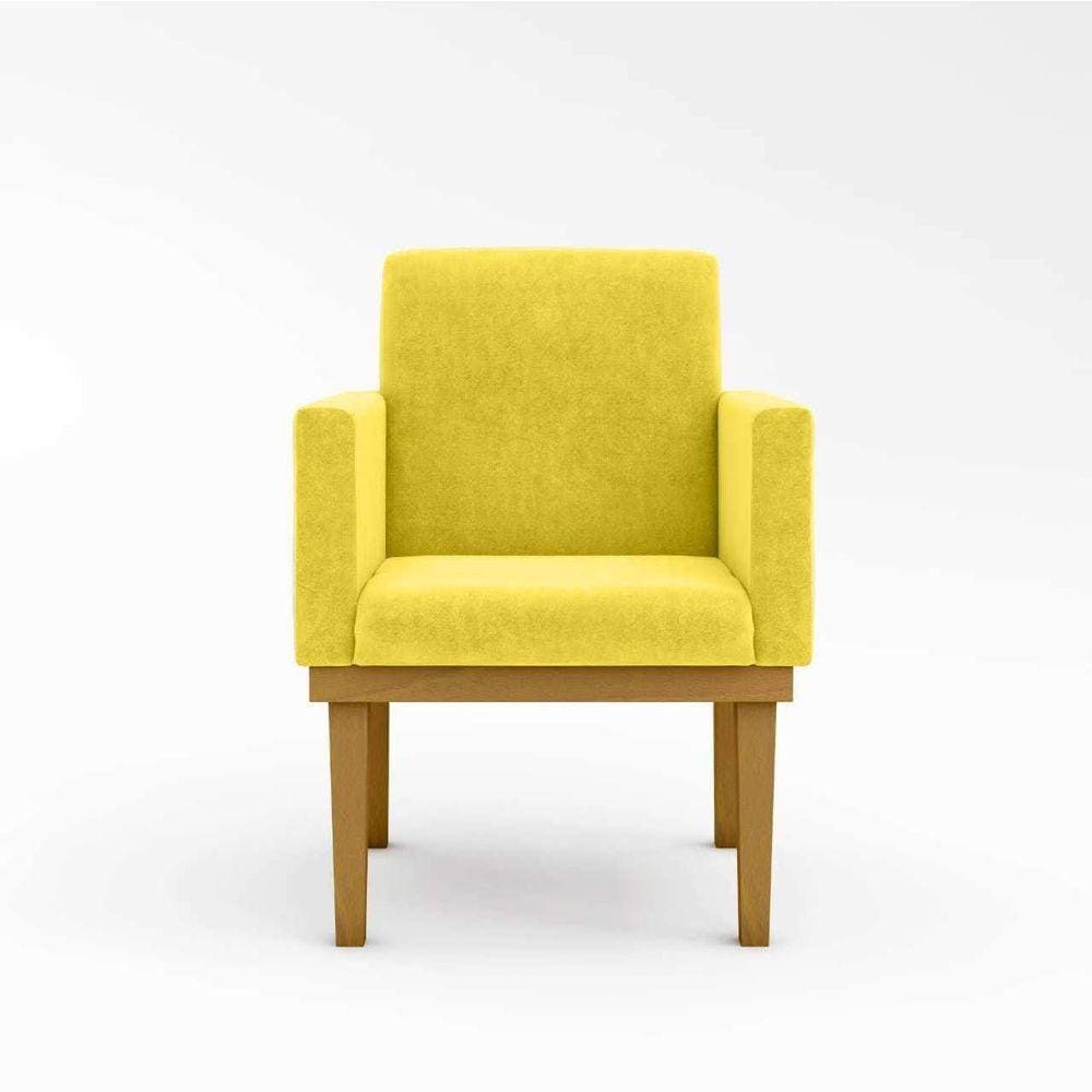 Cadeira Recepção Reforçada Poltrona Escritório amarelo