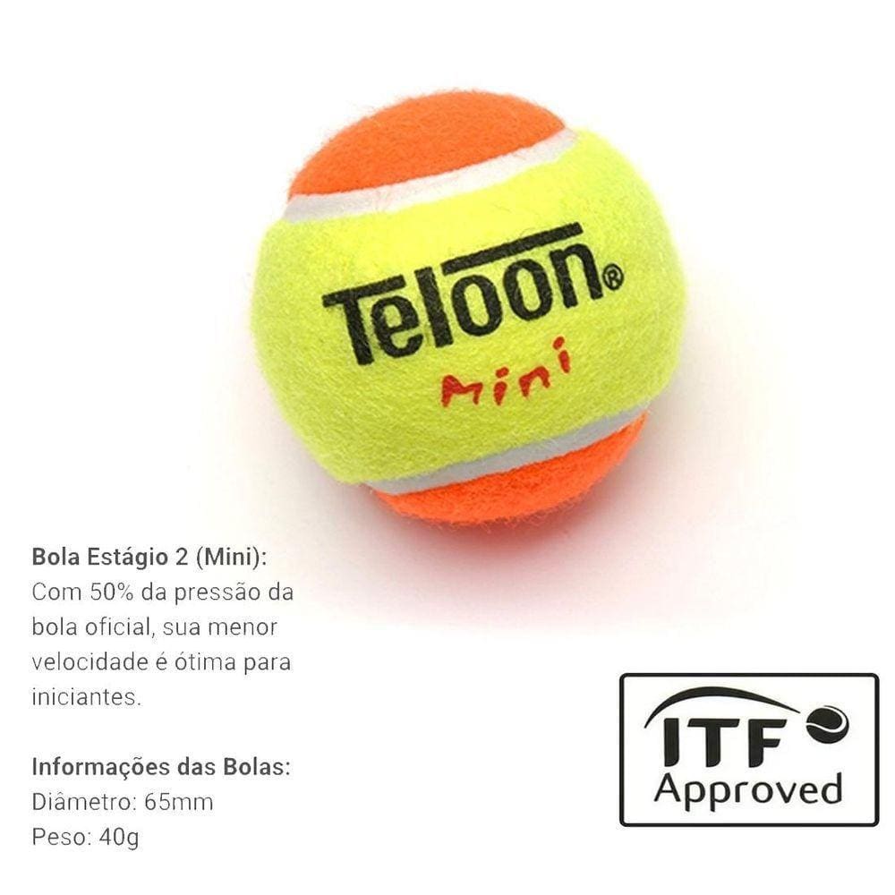 Bola Tênis Mini Estagio 2 Pack 3 Un Certificado Itf Laranja