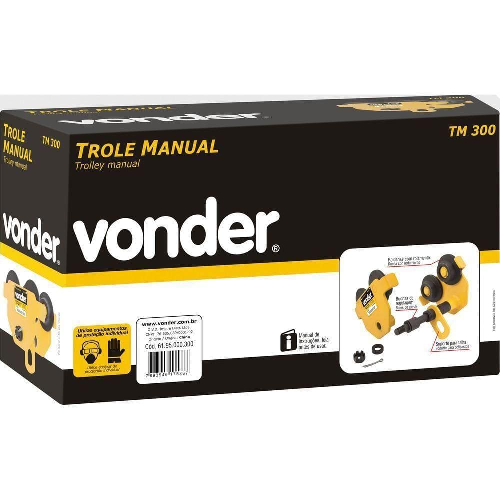Trole Manual 3,0 Toneladas Largura 100-203mm Tm300