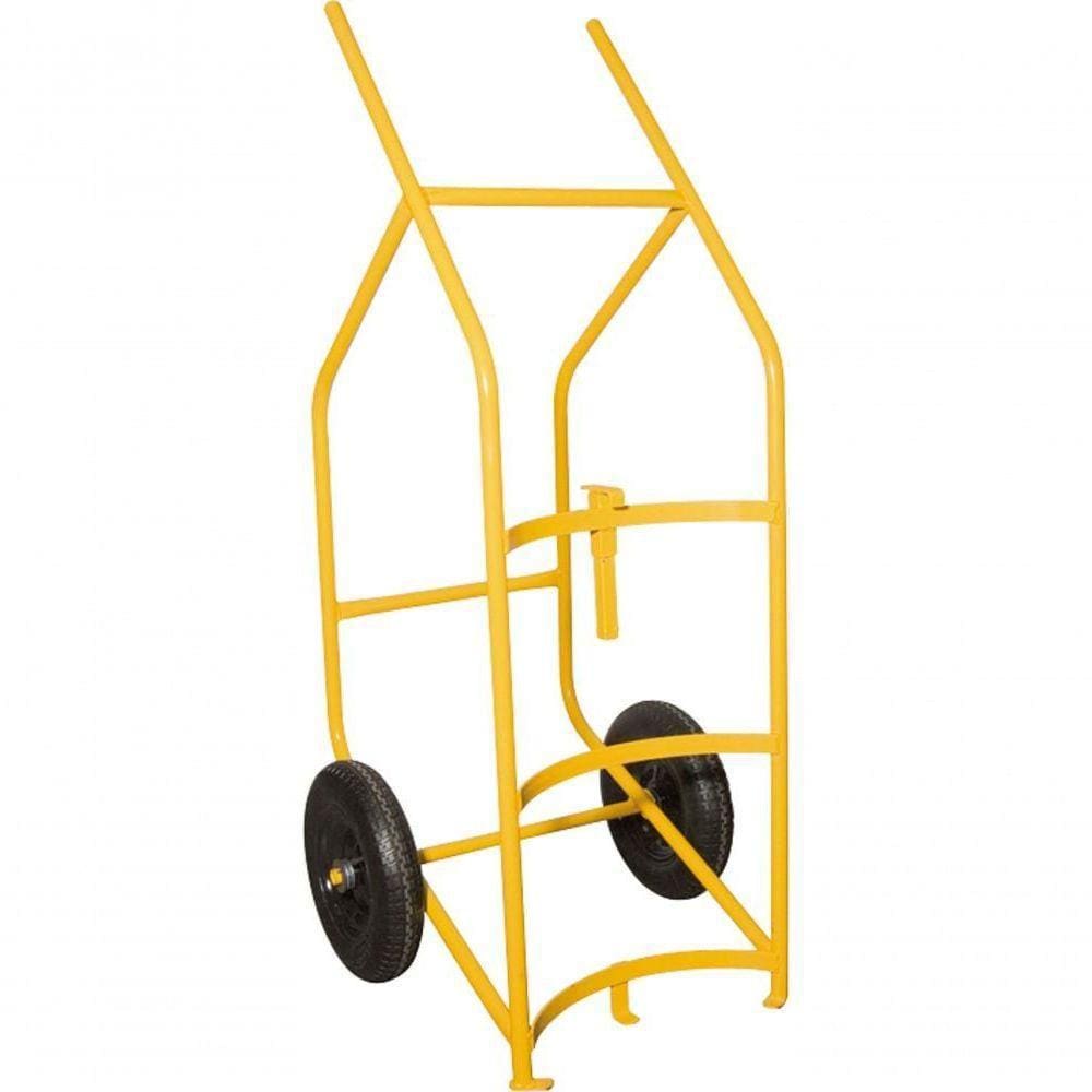Carrinho Para Transportar E Entornar Tambor 280Kg Roda Pneu