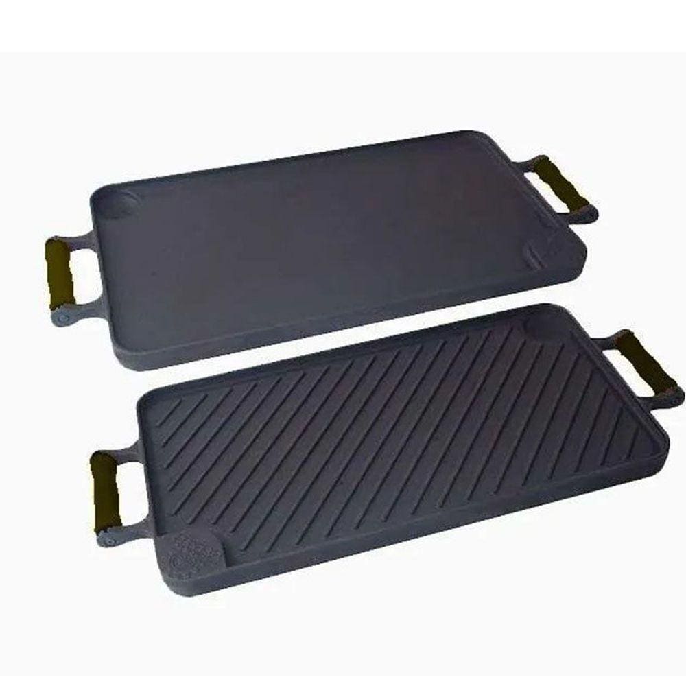Bifeteira Dupla Face Ferro Alça Silicone Preta 26X48 Cm