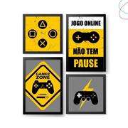 Placa Decorativa - Jogo Online Nao Tem Pause - 180X180Mm