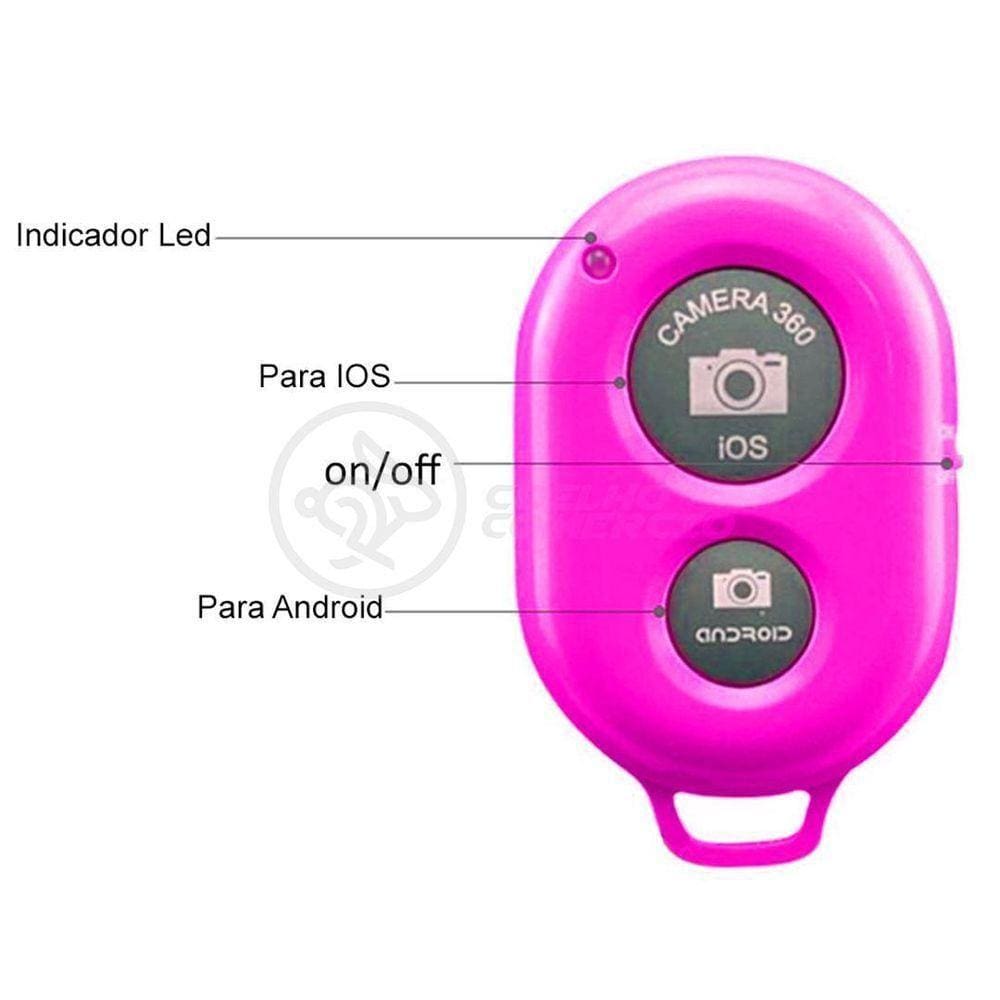 Controle Remoto Disparador De Fotos Bluetooth Selfie - Rosa