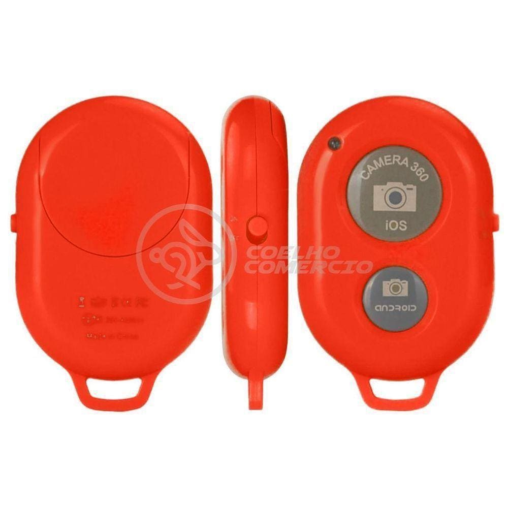 Controle Remoto Disparador Fotos Bluetooth Selfie Vermelho