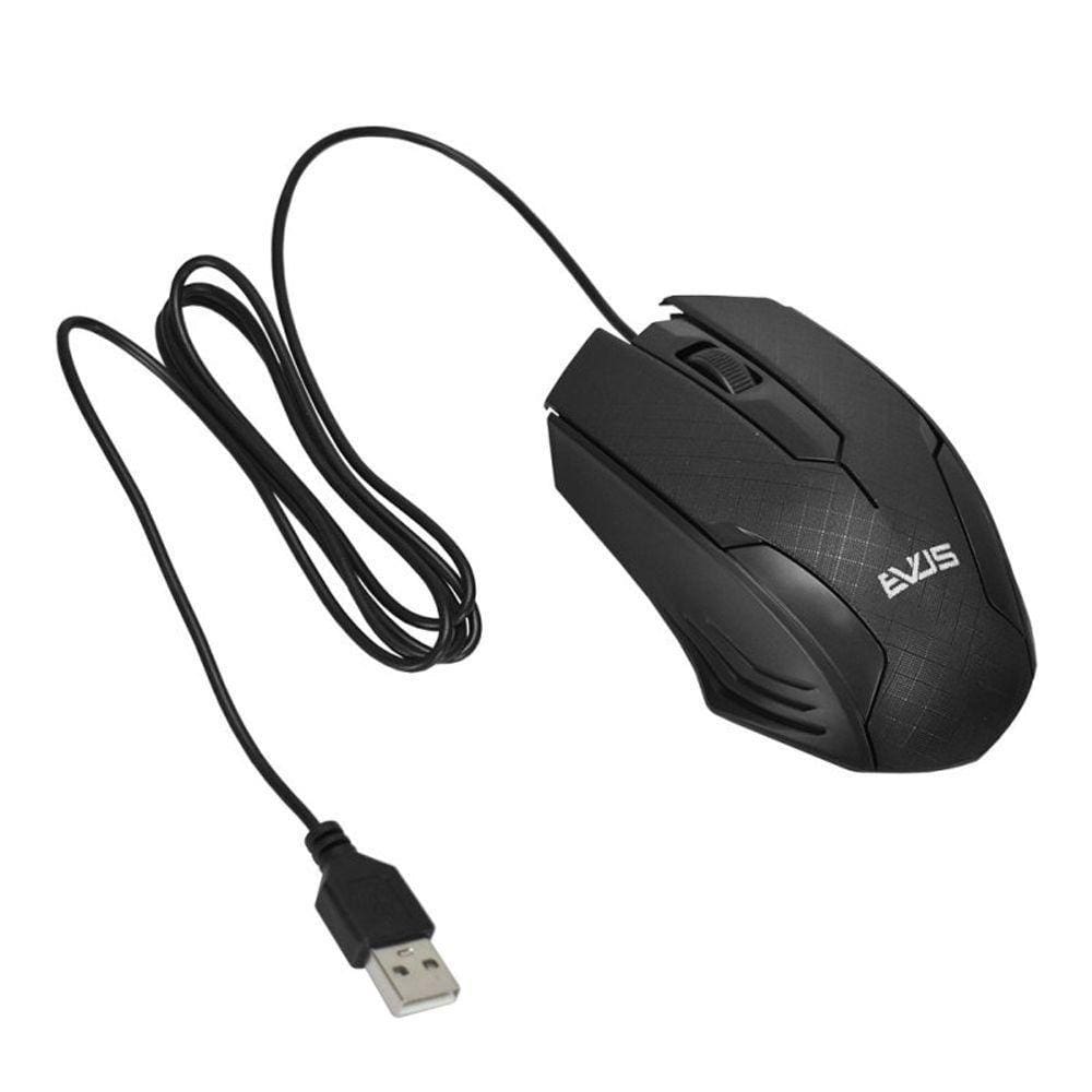 Mouse Optico Evus Mo-05 Usb 800Dpi 3 Botoes Performance Pret