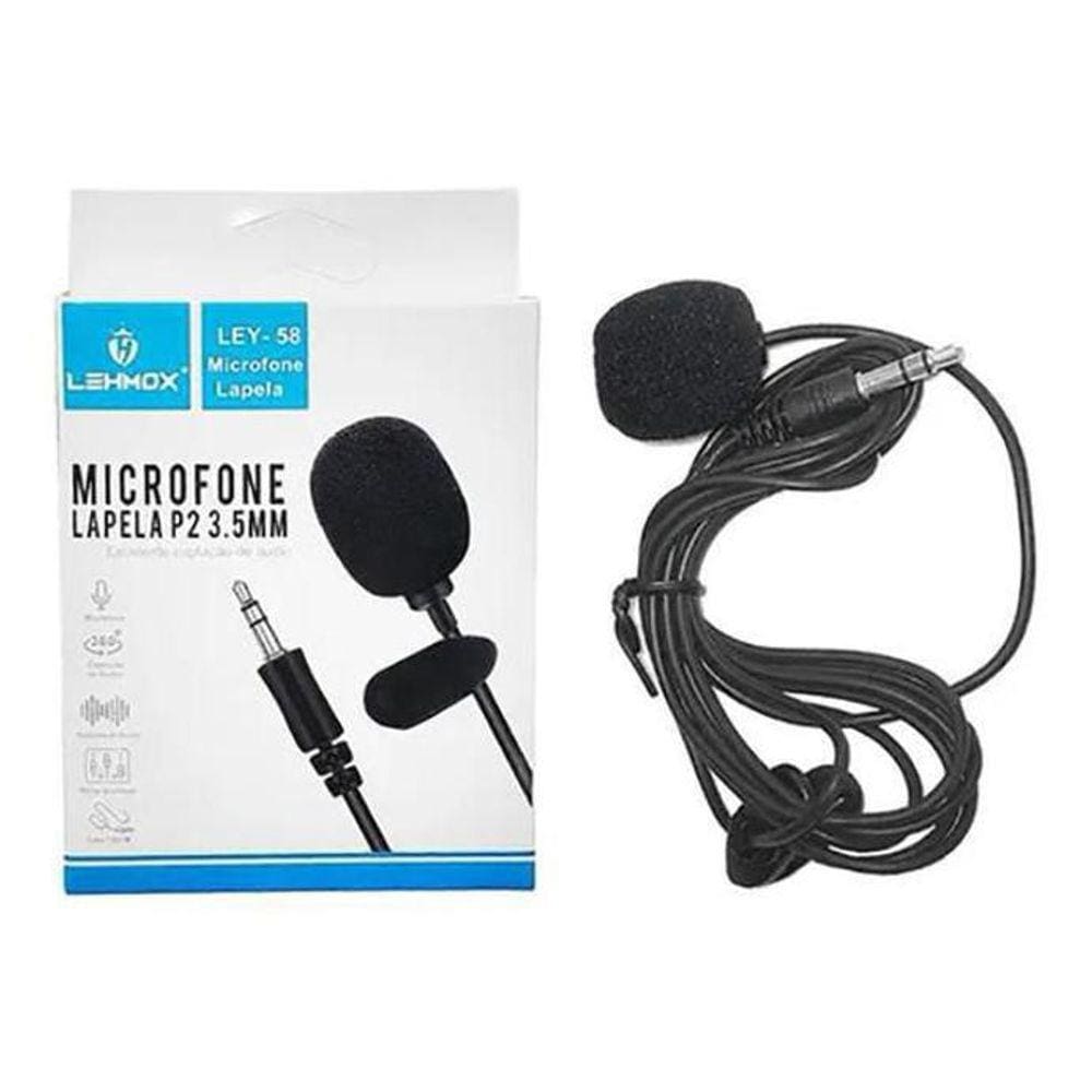 Microfone De Lapela Stereo P3 Para Celular Smartphone
