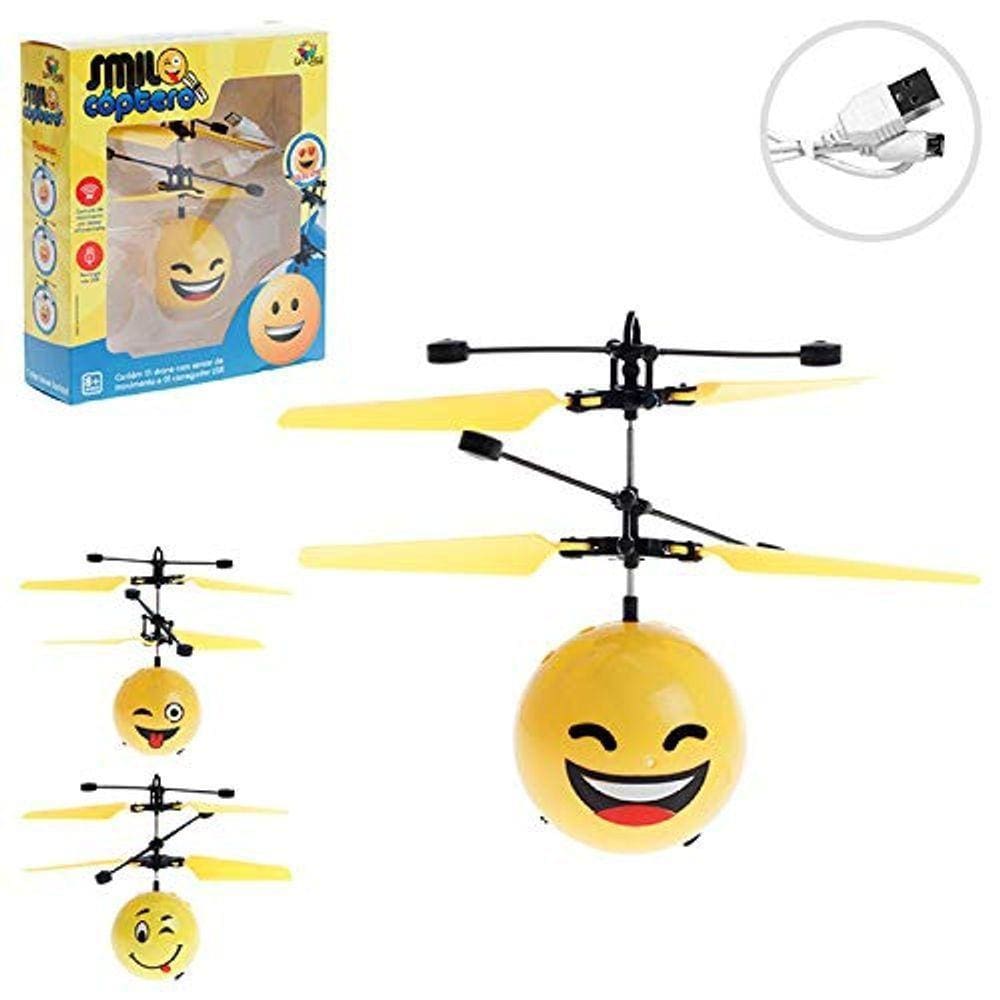Mini Helicóptero Drone Smile Com Sensor - Art Brink