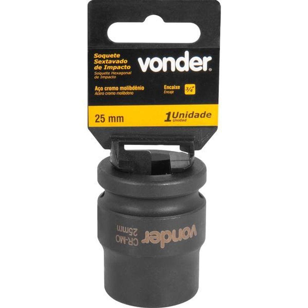Soquete Sextavado De Impacto Encaixe 3/4" 25Mm Vonder