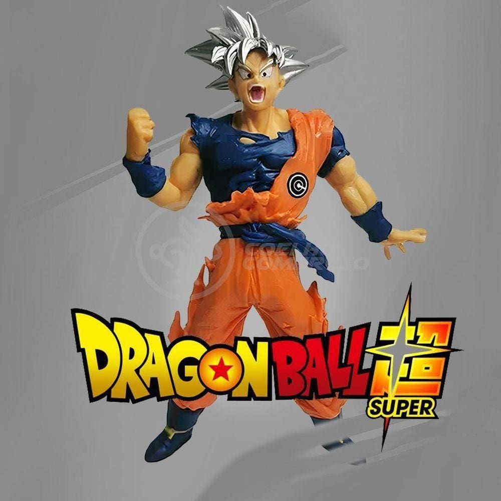Boneco Goku Instinto Superior Branco Dragonball Z Super 20Cm
