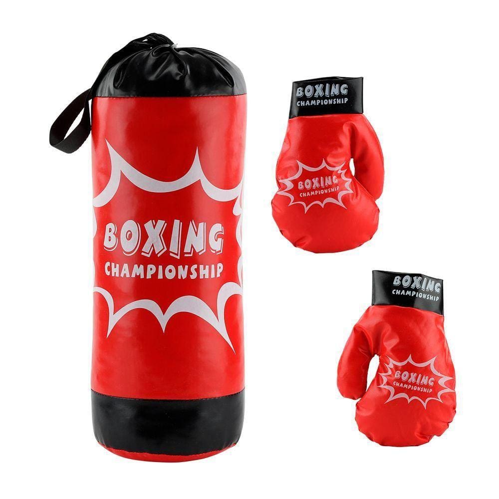 Kit Boxe Muay Thay Infantil Com Luva E Saco De Pancada Bbr