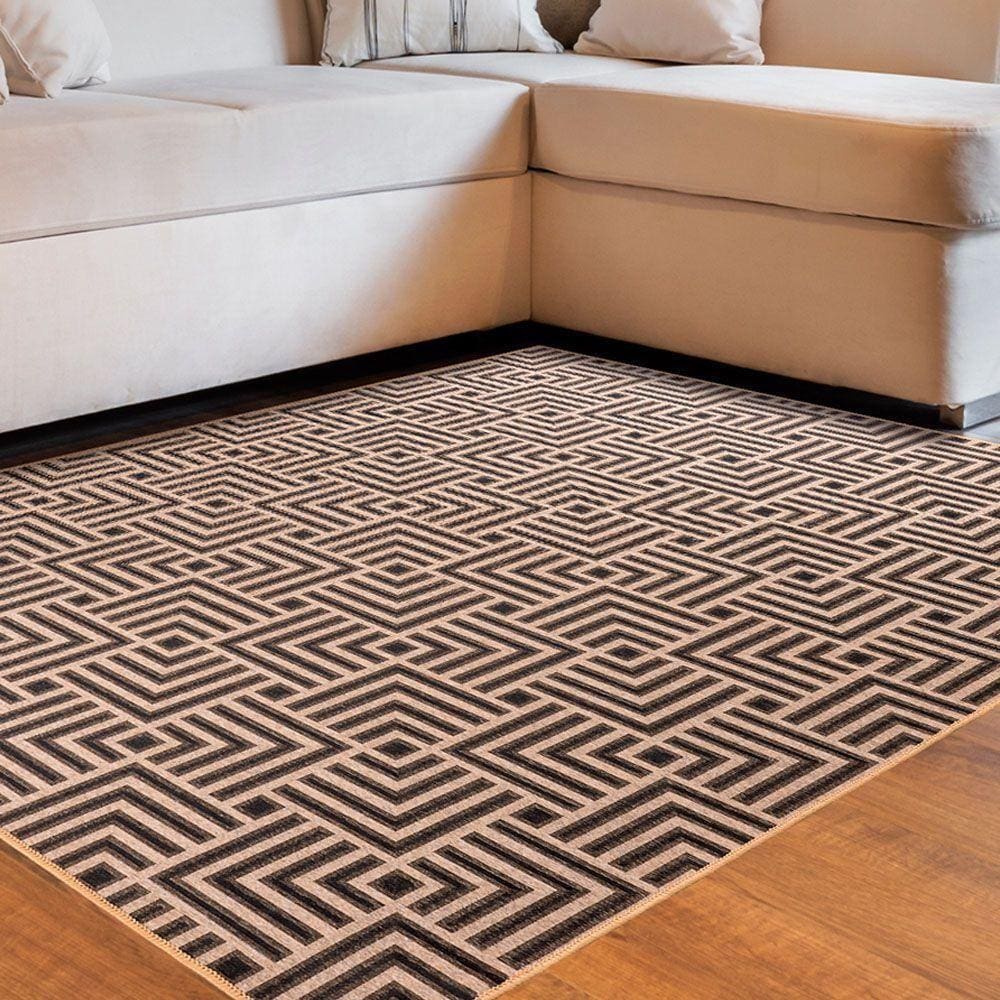 Tapete Sala Quarto Funcional Tabuleiro 2,00 X 2,50 Bege-72